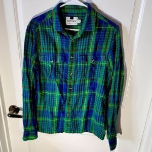 Topman Flannel Button Down Shirt Medium
